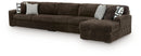 Midnight-Madness Sectional with Chaise - Chocolate