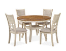 Mitchell 5 Pc Dining Set-Two Tone Bisque/Brown