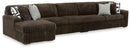 Midnight-Madness Sectional with Chaise - Chocolate