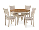 Mitchell 5 Pc Dining Set-Two Tone Bisque/Brown