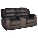 Willow Console Loveseat W/ Dual Recliners-Brown