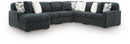 Midnight-Madness Sectional with Chaise - Gunmetal