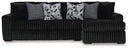 Midnight-Madness Sectional with Chaise - Onyx