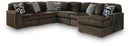 Midnight-Madness Sectional with Chaise - Chocolate
