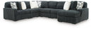 Midnight-Madness Sectional with Chaise - Gunmetal