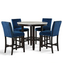 Celeste 42" Round Counter Table-Espresso/Faux Marble