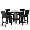 Celeste 42" Round Counter Table-Espresso/Faux Marble