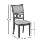 Gia 5 Pc 48" Rectangle Dining Table & 4 Chairs-Gray