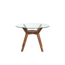 Oscar Dining Table Base For Glass Top Table-Walnut