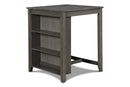 Gia 3 Pc 30" Storage Counter Table & 2 Chairs-Gray