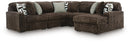 Midnight-Madness Sectional with Chaise - Chocolate