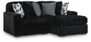 Midnight-Madness Sectional with Chaise - Onyx