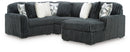 Midnight-Madness Sectional with Chaise - Gunmetal