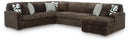 Midnight-Madness Sectional with Chaise - Chocolate