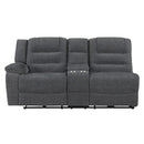 Redondo Laf Console Loveseat W/ 2 Recliners-Dk Gray