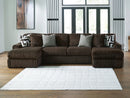 Midnight-Madness Sectional with Chaise - Chocolate