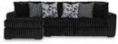 Midnight-Madness Sectional with Chaise - Onyx