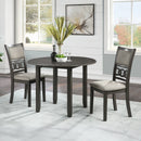 Gia 3 Pc 42" Drop Leaf Dining Table & 2 Chairs-Gray