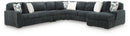 Midnight-Madness Sectional with Chaise - Gunmetal