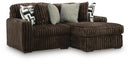 Midnight-Madness Sectional with Chaise - Chocolate