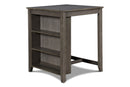 Gia 3 Pc 30" Storage Counter Table & 2 Chairs-Gray
