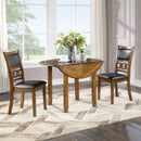 Gia 3 Pc 42" Drop Leaf Dining Table & 2 Chairs-Brown