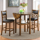 Gia 3 Pc 42" Counter Drop Leaf Table & 2 Chairs-Brown
