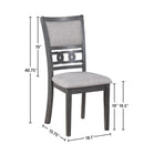 Gia 5 Pc 48" Rectangle Dining Table & 4 Chairs-Gray