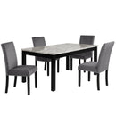 Celeste 64" Dining Table-Espresso/Faux Marble