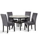 Celeste 48" Round Dining Table-Espresso/Faux Marble