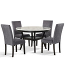 Celeste 48" Round Dining Table-Espresso/Faux Marble