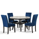 Celeste 48" Round Dining Table-Espresso/Faux Marble