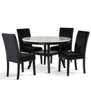 Celeste 48" Round Dining Table-Espresso/Faux Marble