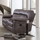 JOSIAS Loveseat, Dark Gray Leatherette