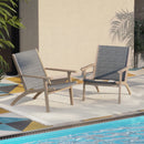 Radius Patio Wood And Gray Wicker Side Chair (2 Per Carton)