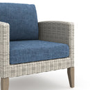 Carezza 5 Pc Set - Sofa, 2 Club Chairs, 2 Stools-Dark Blue