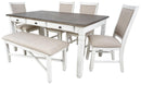 New Classic Furniture Prairie Point 6 Drawer Rectangular Dining Table in White