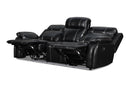 New Classic Fusion Dual Recliner Sofa with Power Foot Rest in Ebony