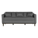 AIDEN SOFA W/3 THROW PILLOWS-SILVER GRAY
