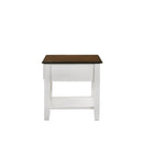 EVANDER END TABLE WITH DRAWER-TWO TONE CREME/BROWN