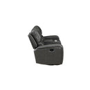 LINTON LEATHER CONSOLE LOVESEAT W/ PWR FR-GRAY