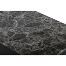 NOAH END TABLE WITH DRAWER-BLACK W/ FAUX MARBLE TOP