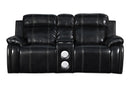 FUSION CONSOLE LOVESEAT W/SPEAKER & PWR FTRST-EBONY