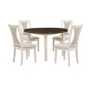 HUDSON 48" ROUND DINING TABLE & 4 CHAIR SET-BROWN/CREME