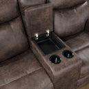 Quade Console Loveseat W/ Pwr Fr-Mocha