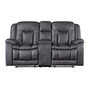 Morello Console Loveseat W/ Dual Recliners-Gray