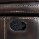 Kellen Sofa W/Dual Recliner & Drop Down Tray-Brown