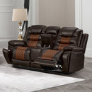 Nikko Console Loveseat W/Pwr Fr-Brown