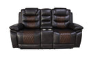 Nikko Console Loveseat W/Pwr Fr-Brown
