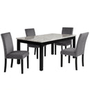 Celeste 64" Dining Table-Espresso/Faux Marble